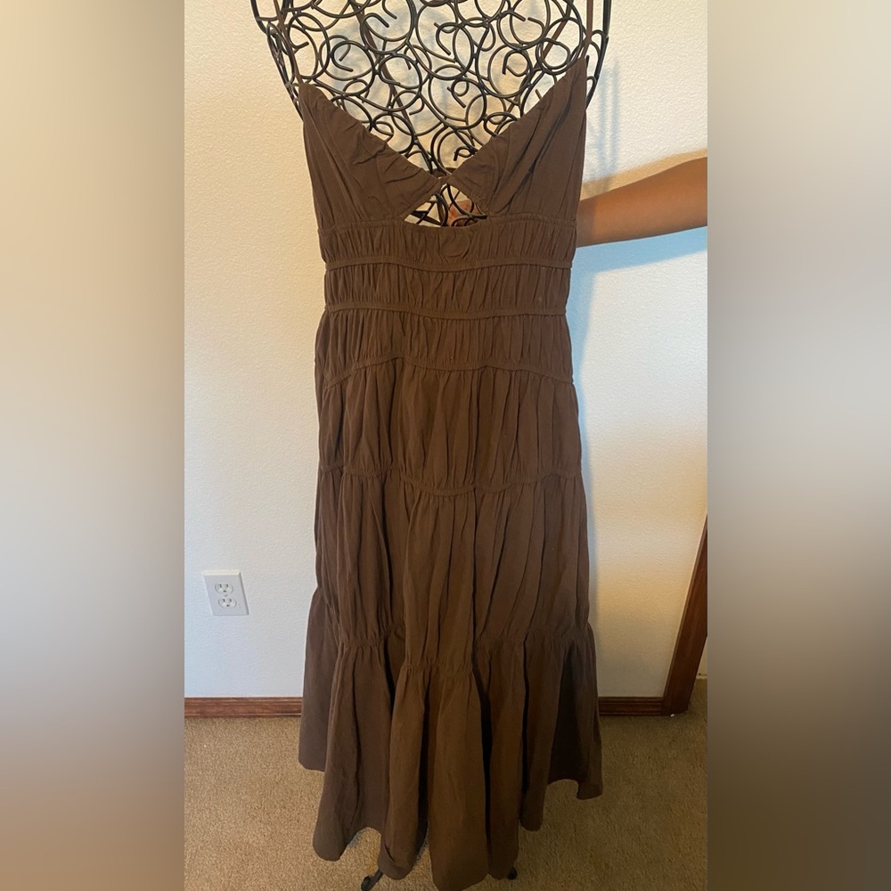 Chocolate, long, Thalia dress. Size L